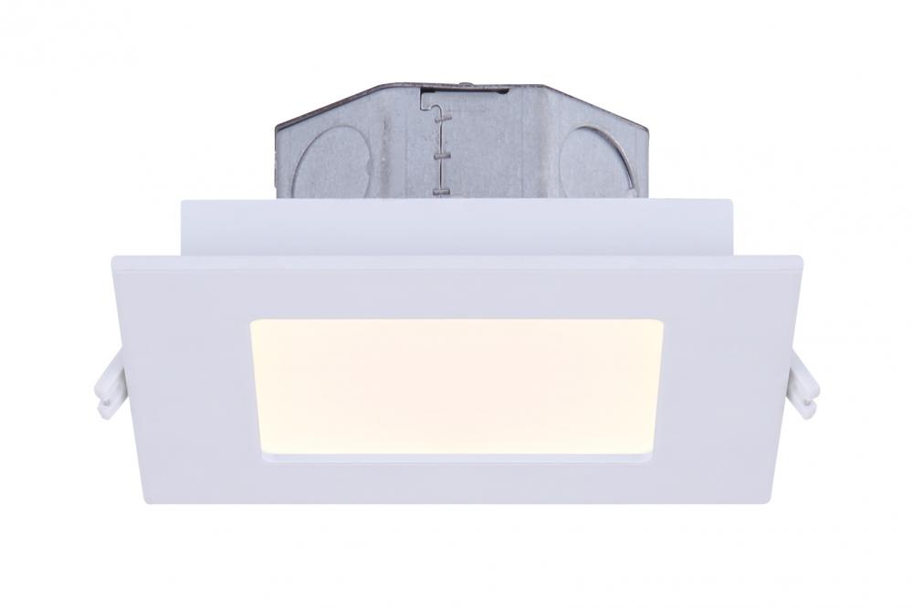 LED Recess Square Downlight, DL-4-9ER-WH-C -G-, 4 IN White Color Trim, 9W Dimmable, 3000K