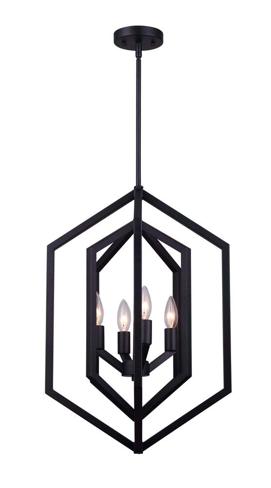 NETTO, 4 Lt 16&#34; Wide Rod Chandelier, 60W Type C, 16&#34; W x 31.25 - 73.25&#34; H