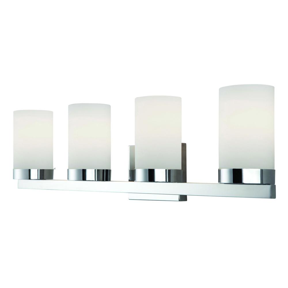 Milo, 4 Lt Vanity, Flat Opal Glass, 100W Type A, 30&#34; W x 8&#34; H x 6&#34; D