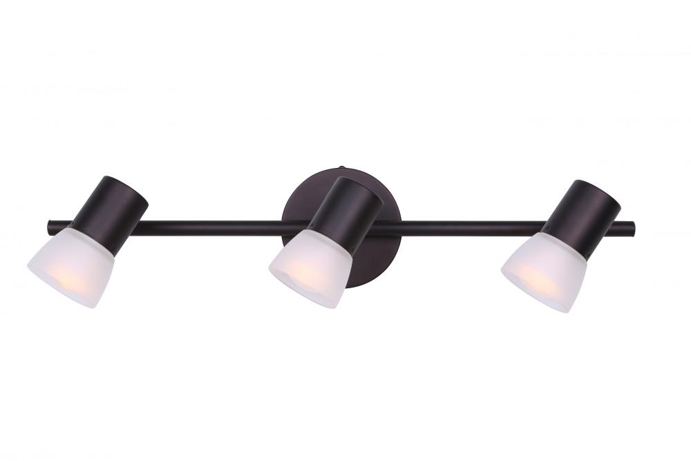 HUDSON, IT517A03ORB, 3 Lt Track, Frosted Glass, 60W A15 or R16, 23 IN W x 5 IN H