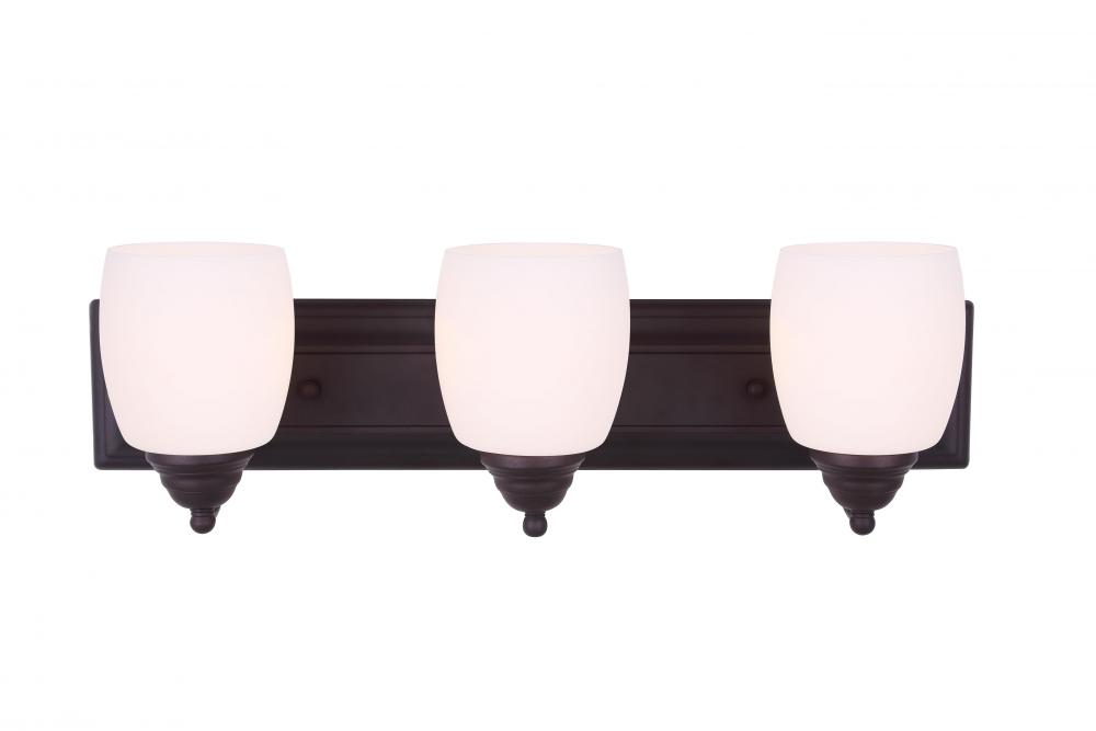 Griffin, IVL259A03 ORB -EOL-, 3 Light Vanity, Flat Opal Glass, 100 W Type A