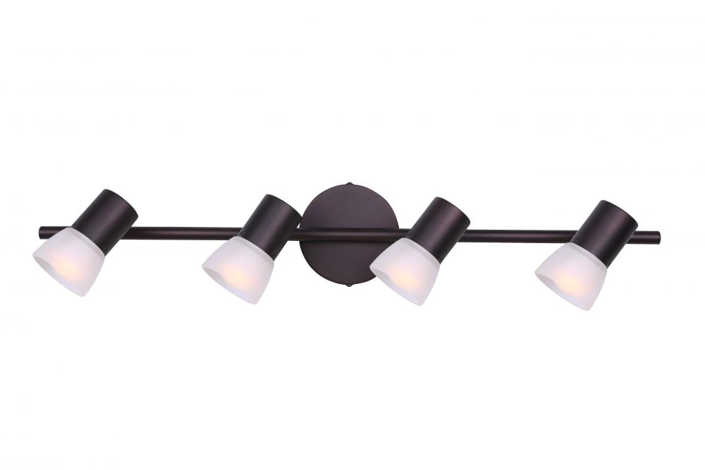 HUDSON, IT517A04ORB -EOL-, 4 Lt Track, Frosted Glass, 60W A15 or R16, 29 IN W x 5 IN H