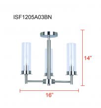 Canarm ISF1205A03BN - Benson 3 Light Semi Flush