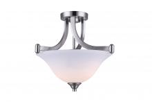 Canarm ISF587A02BN - Rue, ISF587A02BN, 2 Lt Semi-Flush Mount, Flat Opal Glass, 60W Type A, Easy Connect Included