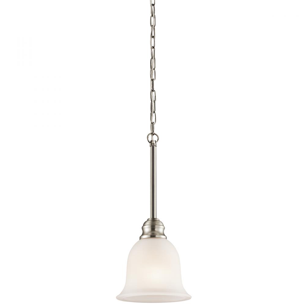 Tanglewood™ 6.25&#34; 1 Light Mini Pendant with LED Bulb Brushed Nickel
