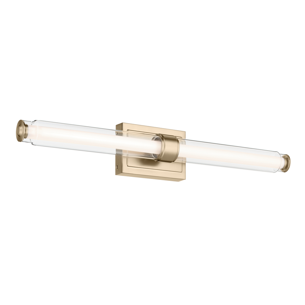 Laurene 31&#34; Linear Bath Bar Large LED with Clear Glass in Champagne Bronze
