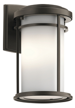 Kichler 49686OZ - Toman 10.25" 1 Light Outdoor Wall Light with Satin Etched Glass in Olde Bronze