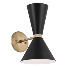 Kichler 52570CPZBK - Phix 13.5 Inch 2 Light Wall Sconce in Champagne Bronze with Black