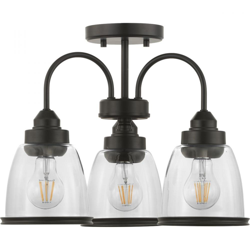 Saluda Collection 18&#34; Three-Light Semi-Flush Convertible