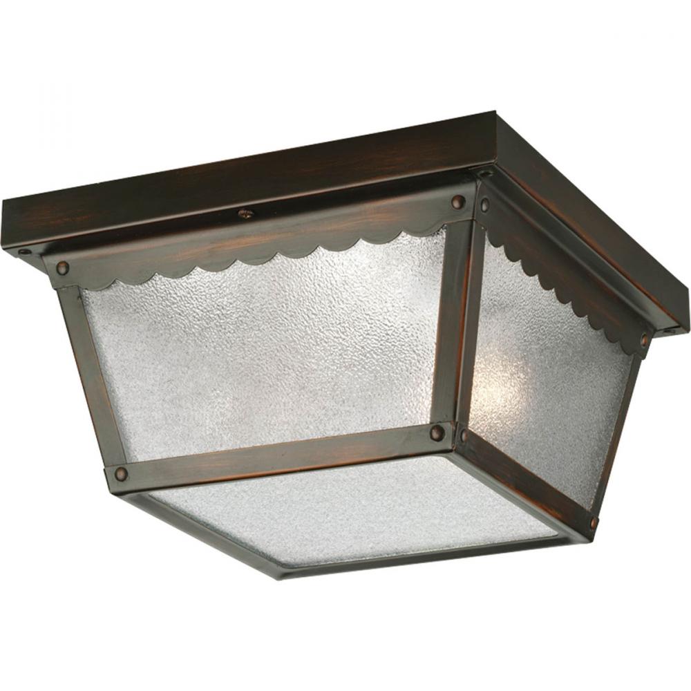 Two-Light 9-1/4&#34; Flush Mount for Indoor/Outdoor use