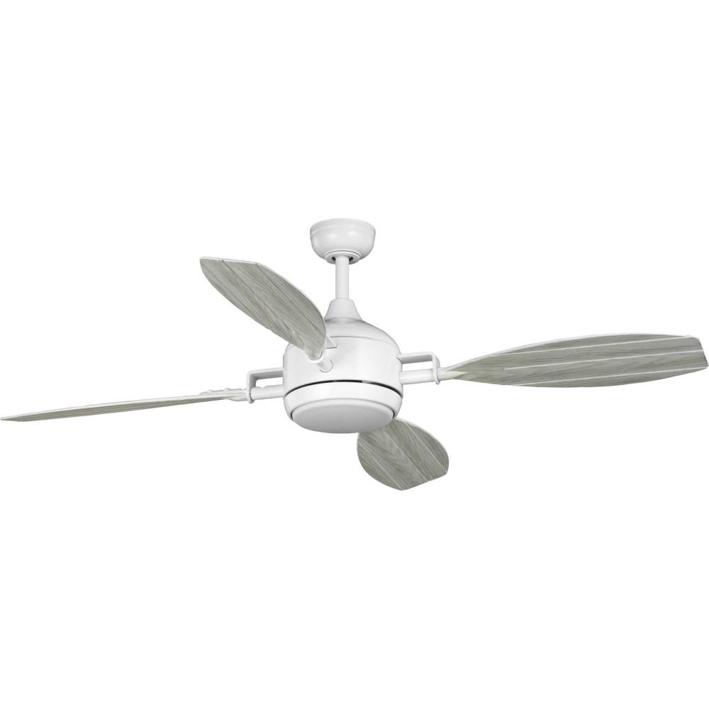 Rudder Collection Indoor/Outdoor 56&#34; Four-Blade Satin White Ceiling Fan