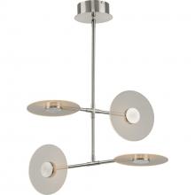 Progress P400255-009-30 - Spoke LED Collection Four-Light Brushed Nickel Modern Style Hanging Chandelier Light