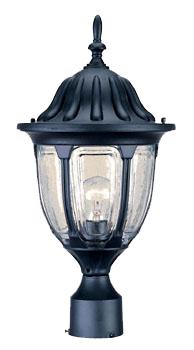 Suffolk Collection Post-Mount 1-Light Outdoor Matte Black Light Fixture