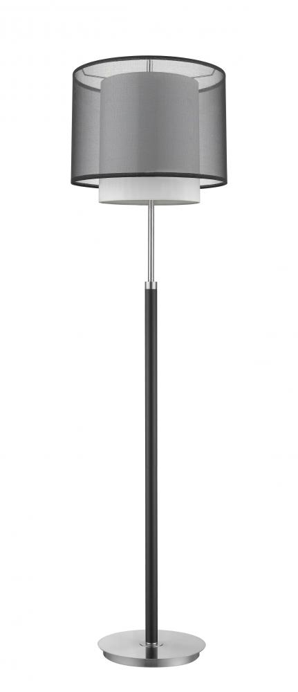 Roosevelt 1-Light Espresso And Brushed Nickel Floor Lamp