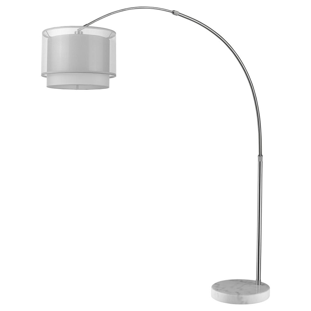 Brella 1-Light Brushed Nickel Adjustable Arc Floor Lamp