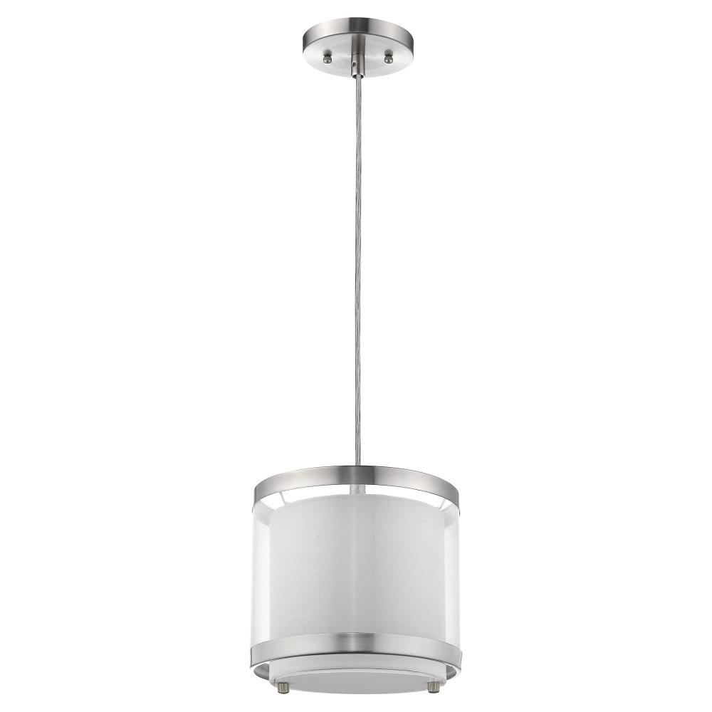 Lux 1-Light Brushed Nickel Mini Pendant