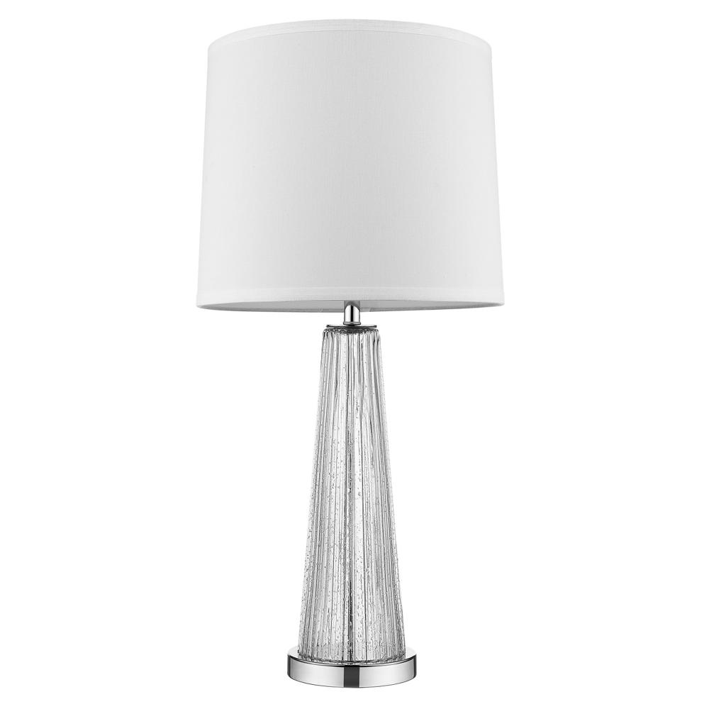 Chiara 1-Light Clear Glass And Polished Chrome Table Lamp
