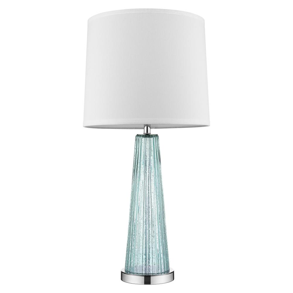 Chiara 1-Light Seafoam Glass And Polished Chrome Table Lamp