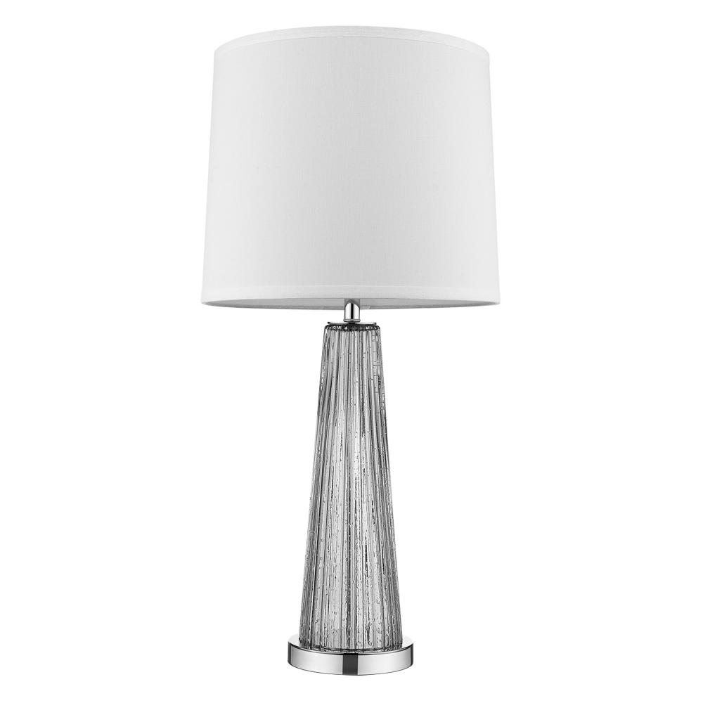 Chiara 1-Light Steel Glass And Polished Chrome Table Lamp