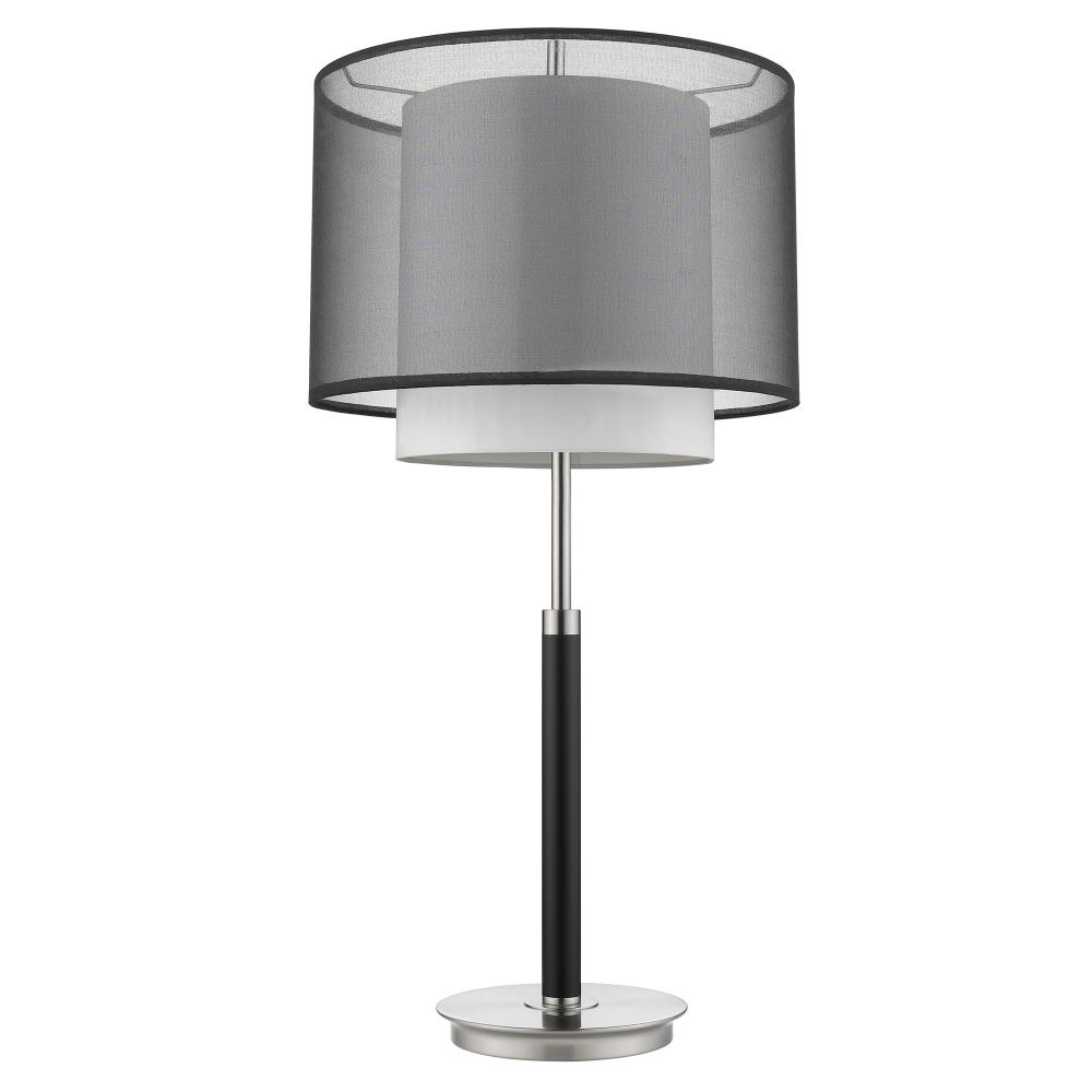 Roosevelt 1-Light Espresso And Brushed Nickel Table Lamp