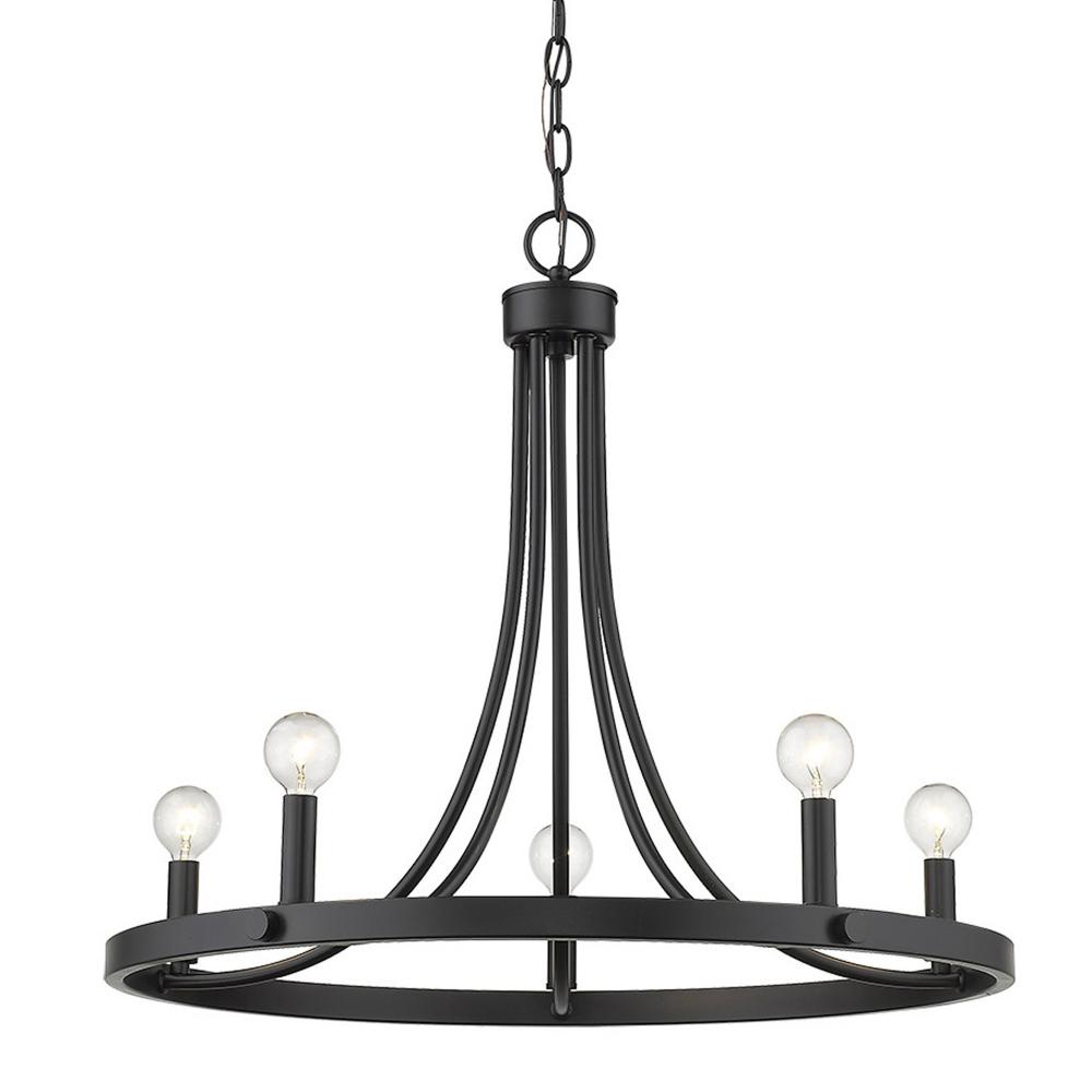 Sawyer 5-Light Matte Black Chandelier