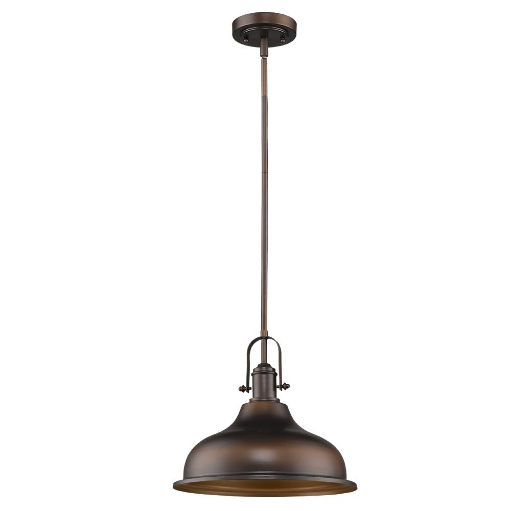 Virginia Indoor 1-Light Mini Pendant W/Metal Shade In Oil Rubbed Bronze