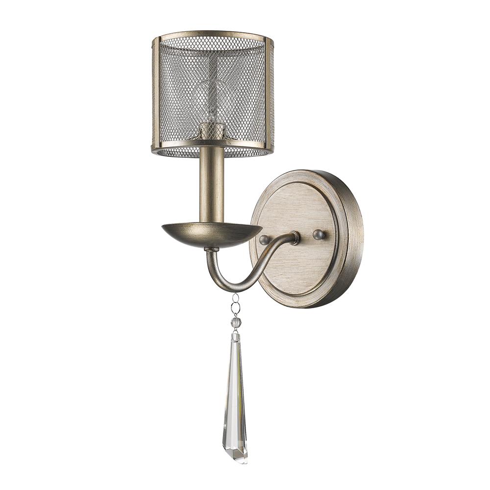 Rita 1-light sconce with a mesh shade & K9 crystal