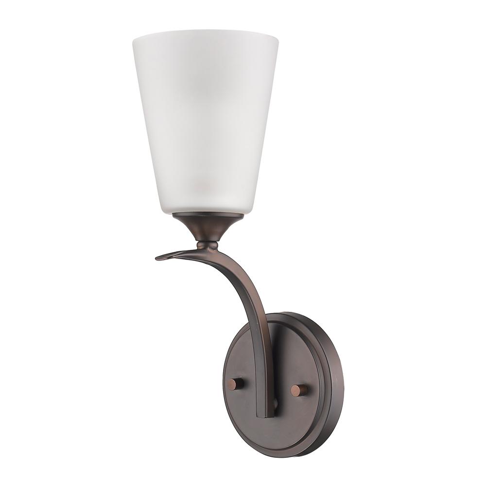 Zoey 1-light sconce with pressed frosted glass shades