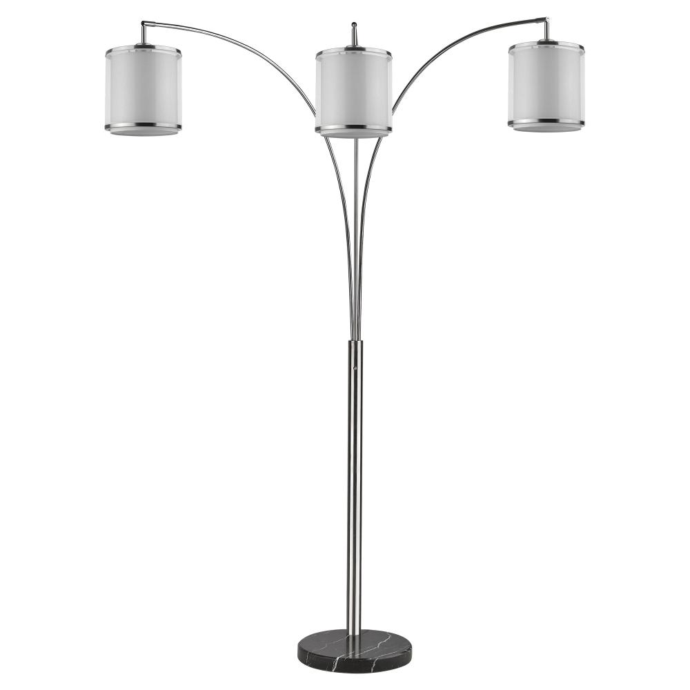 Lux 3-Light Brushed Nickel Adjustable Tree Floor Lamp