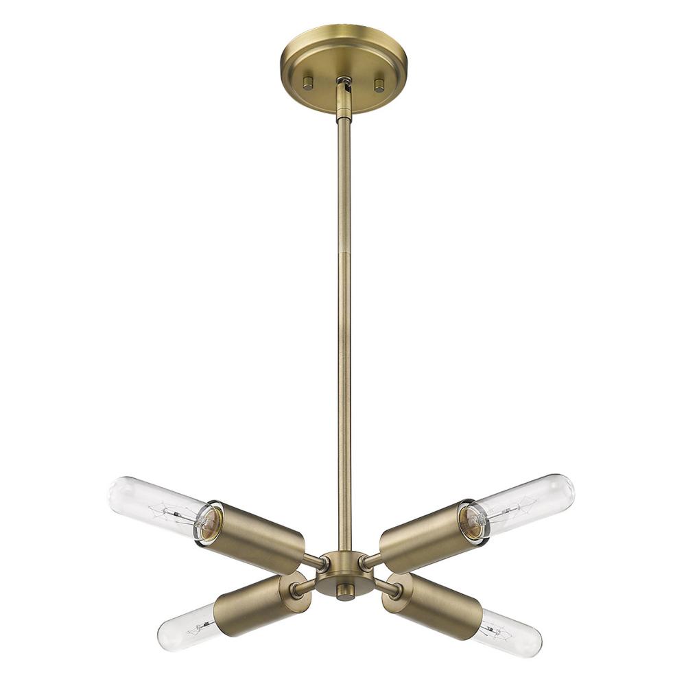 Perret 4-Light Aged Brass Convertible Pendant