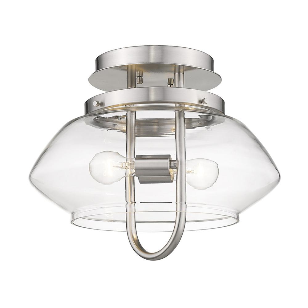 Garner 2-Light Satin Nickel Flush Mount