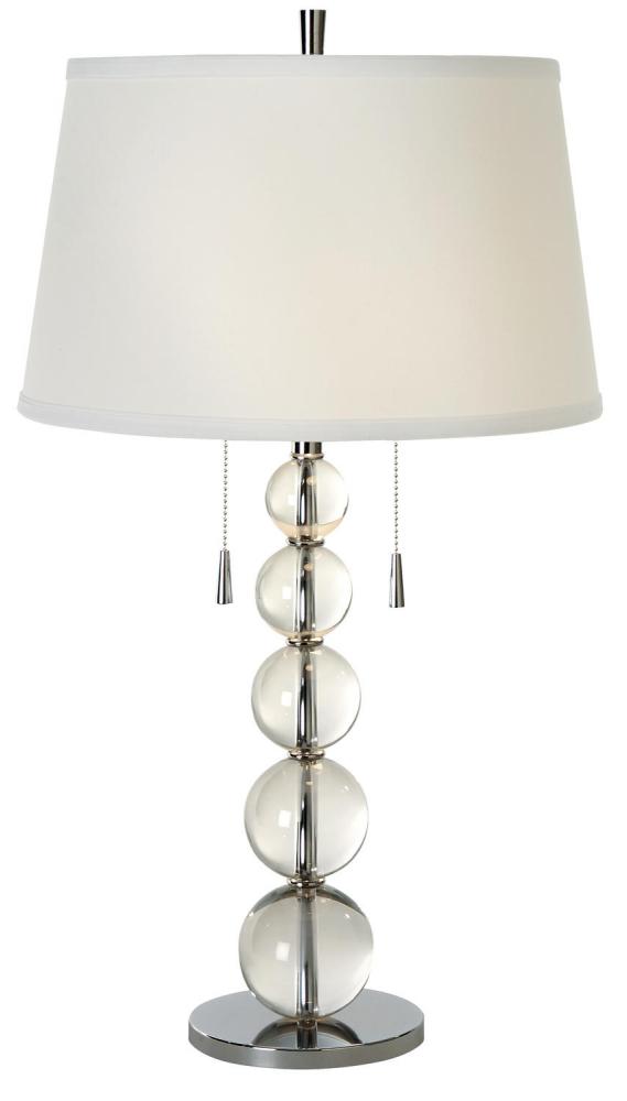 Palla 2-Light Crystal And Polished Chrome Table Lamp