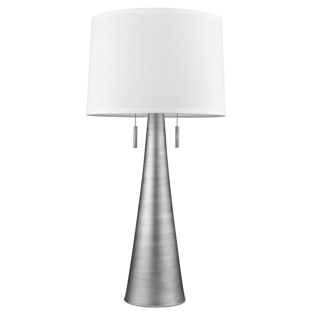 Muse 2-Light Hand Painted Weathered Pewter Table Lamp