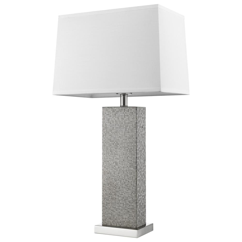 Merge 1-Light Brushed Nickel And Pewter Table Lamp
