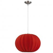 Acclaim Lighting TP7912-R - Shanghai 1-Light Brushed Nickel Pendant With Sheer Red Ribbon Shade