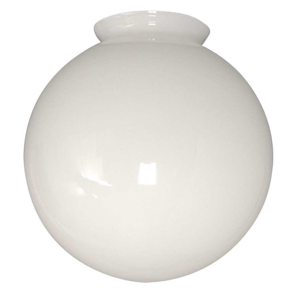 8&#34; White Glass Globe
