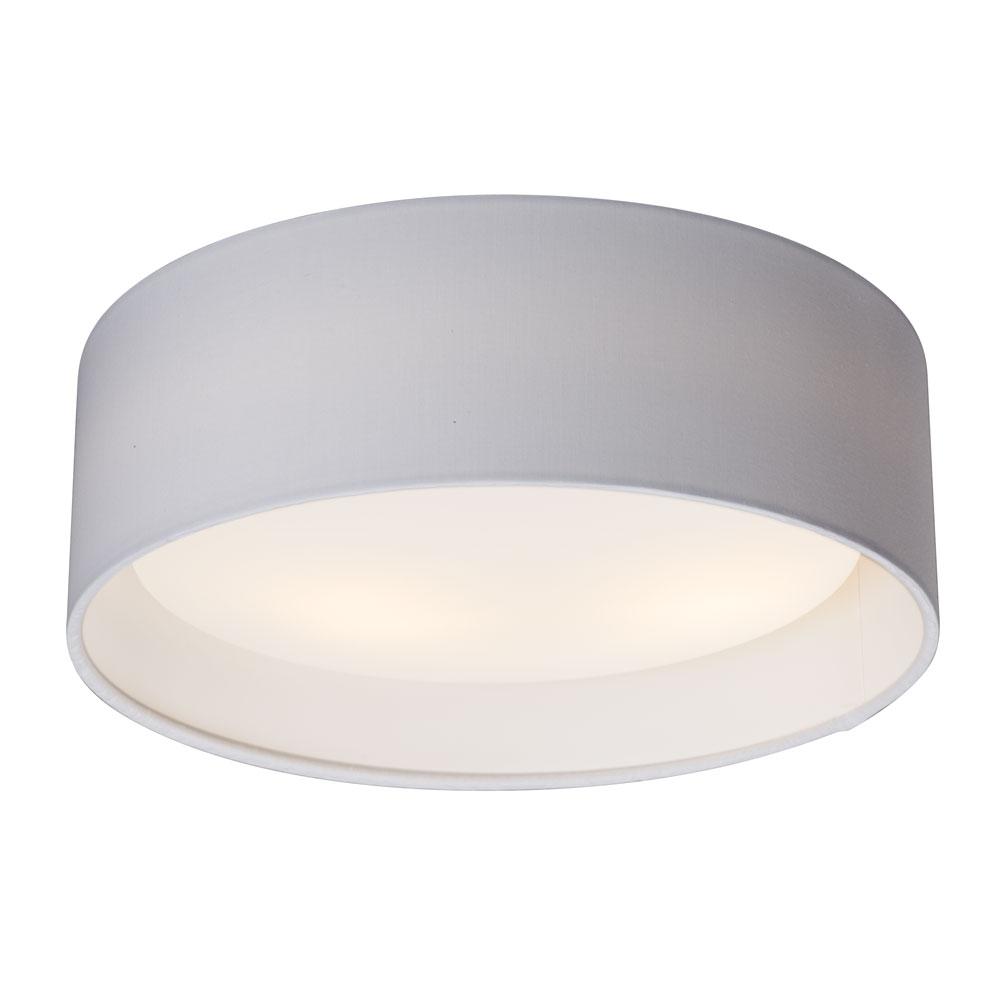 13&#34; CEIL W/GREY FABRICSHADE (2X15W LED A19)