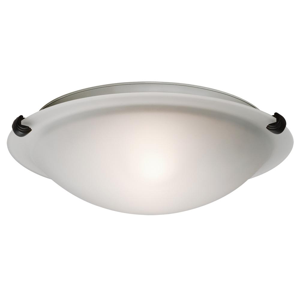 CEIL 12&#34; BK CAST CLIPFROSTED Glass 2X60W