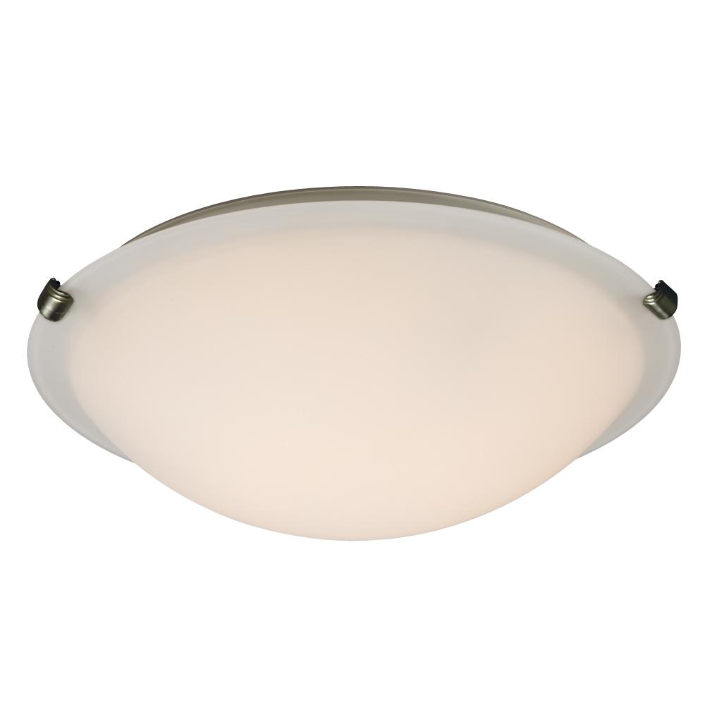 Flush Mount - Pewter w/ White Glass