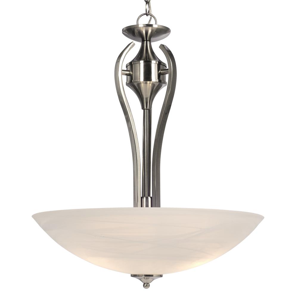 Pendant - Brushed Nickel w/ Marbled Glass