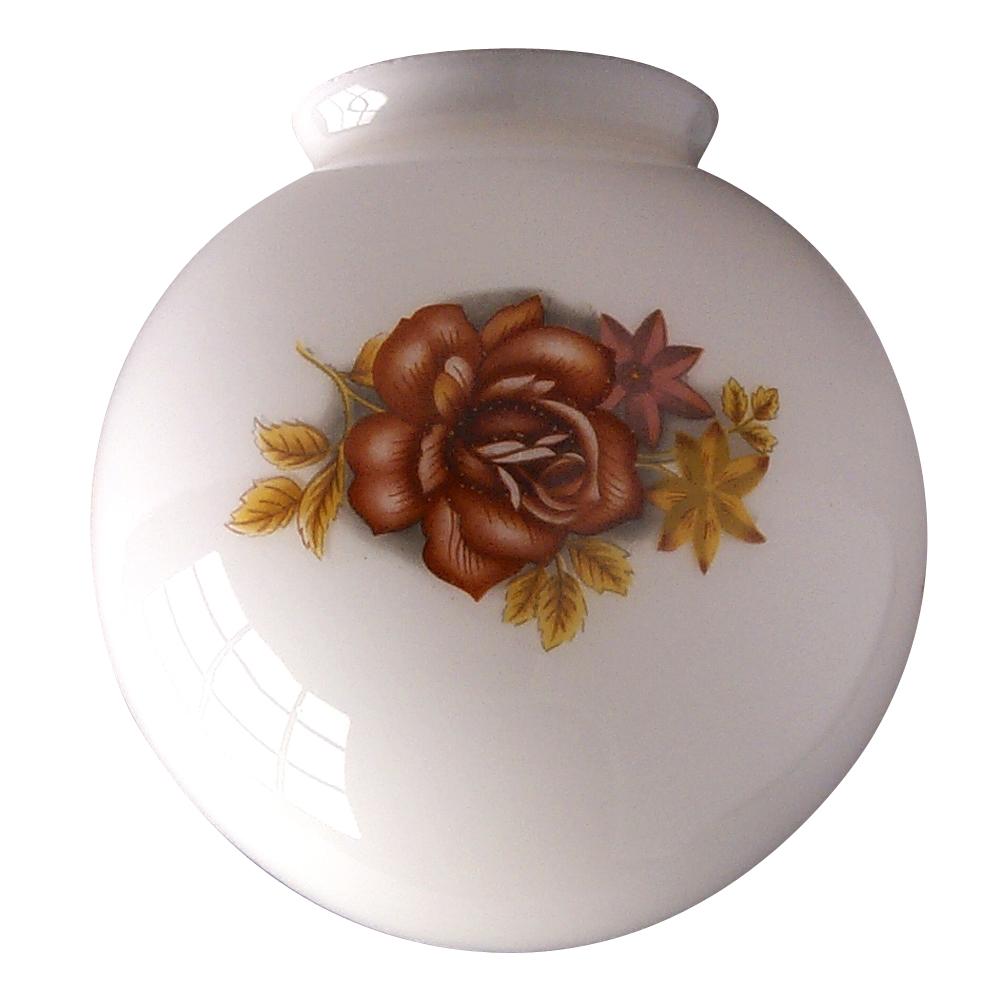 White Globe Floral Pattern for 3-1/4&#34; Holder