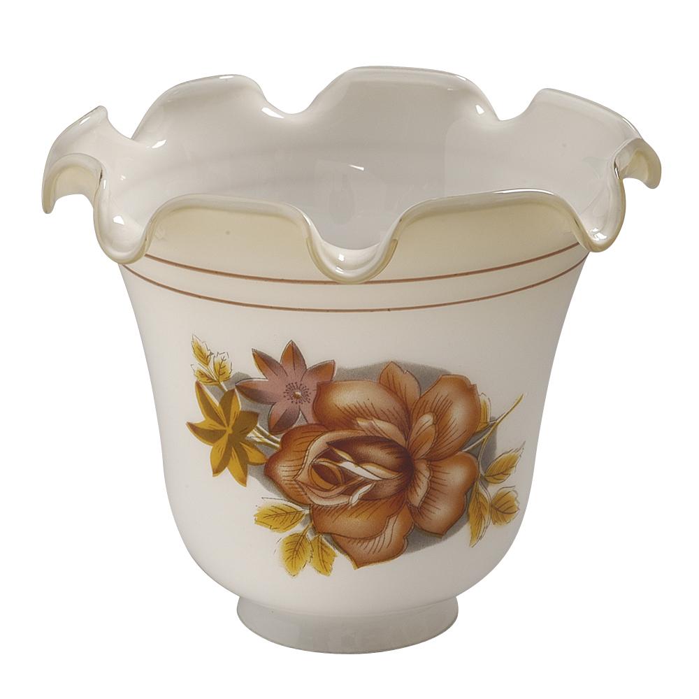 White Floral Glass for 2-1/4&#34; Holder