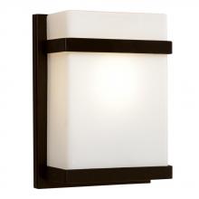 Galaxy Lighting 215580BZ - 1-Light Outdoor/Indoor Wall Sconce - Bronze with Satin White Glass