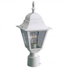 Galaxy Lighting 302023 WH - Outdoor Cast Aluminum Post Lantern - White w/ Clear Beveled Glass