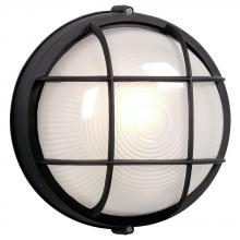 Galaxy Lighting 305011BK 113EB - Outdoor Cast Aluminum Marine Light with Guard - in Black finish with Frosted Glass (Wall or Ceiling