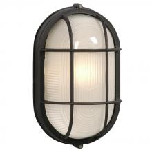 Galaxy Lighting 305013 BLK - Cast Aluminum Marine Light with Guard - Black w/ Frosted Glass