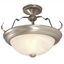 Galaxy Lighting 660032PT - Semi-Flush Mount - Pewter w/ Marbled Glass