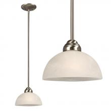 Galaxy Lighting 811855BN - Mini Pendant w/6",12",18" Extension Rods - Brushed Nickel w/ Marbled Glass