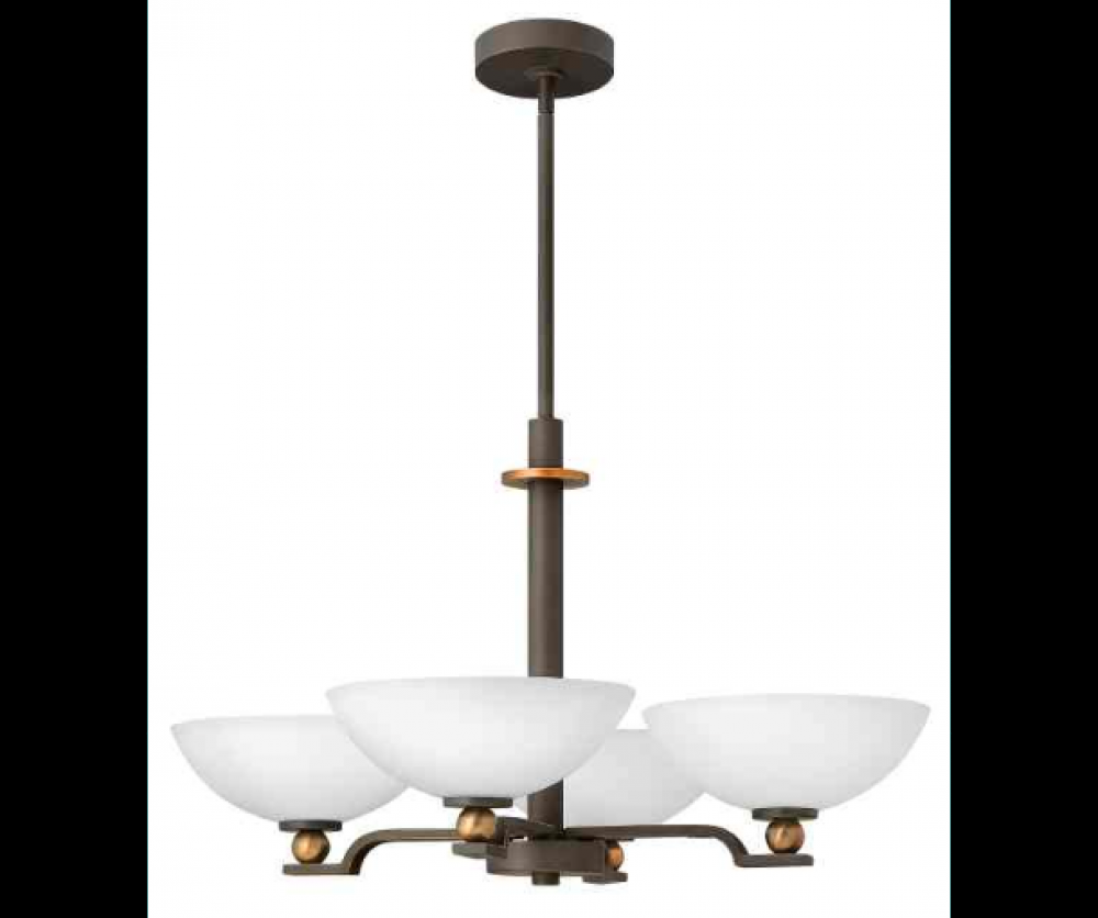 Four Light Oil Rubbed Bronze Up Chandelier