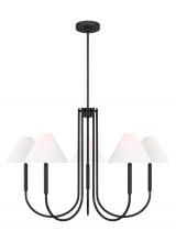 Visual Comfort & Co. Studio Collection DJC1035MBK - Porteau Transitional 6-Light Indoor Dimmable Large Chandelier